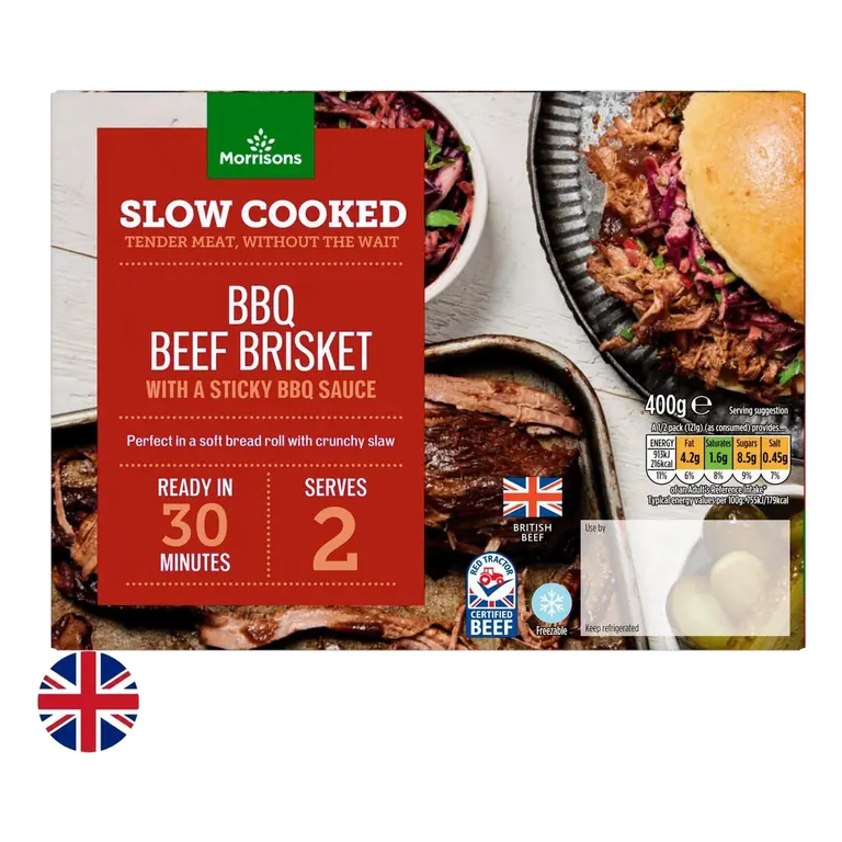 British Slow Cooked Beef Brisket With A Sticky BBQ Sauce 400g