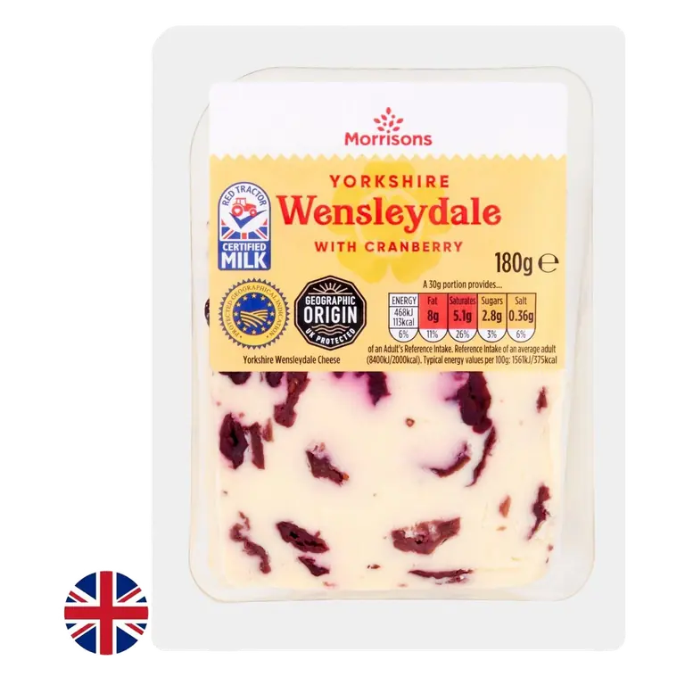 British Yorkshire Wensleydale With Cranberry 180g