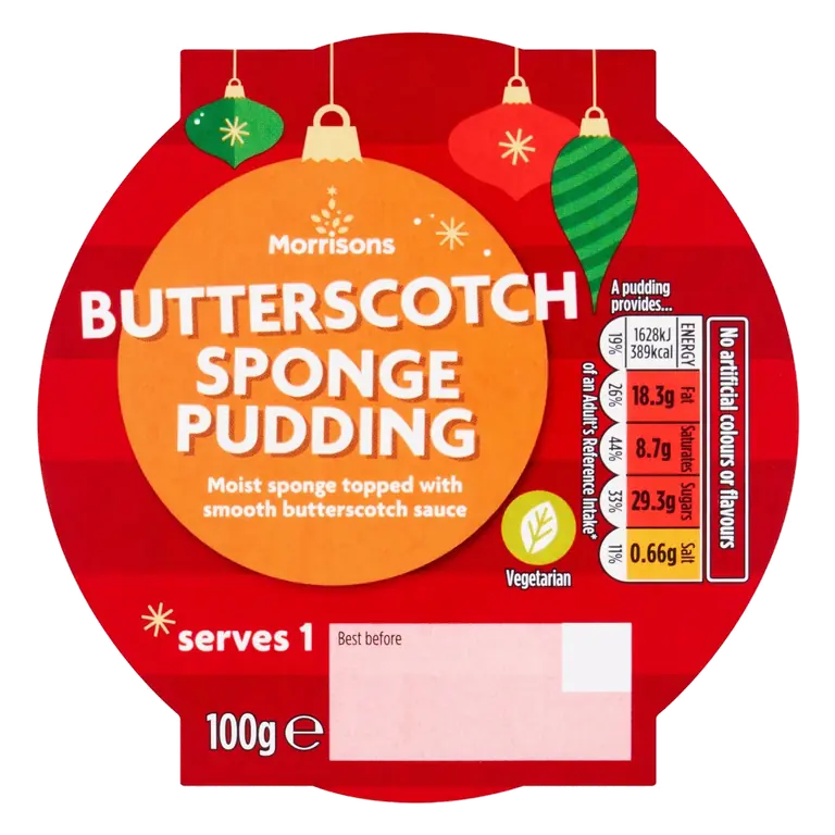 Butterscotch Sponge Pudding Serves 1