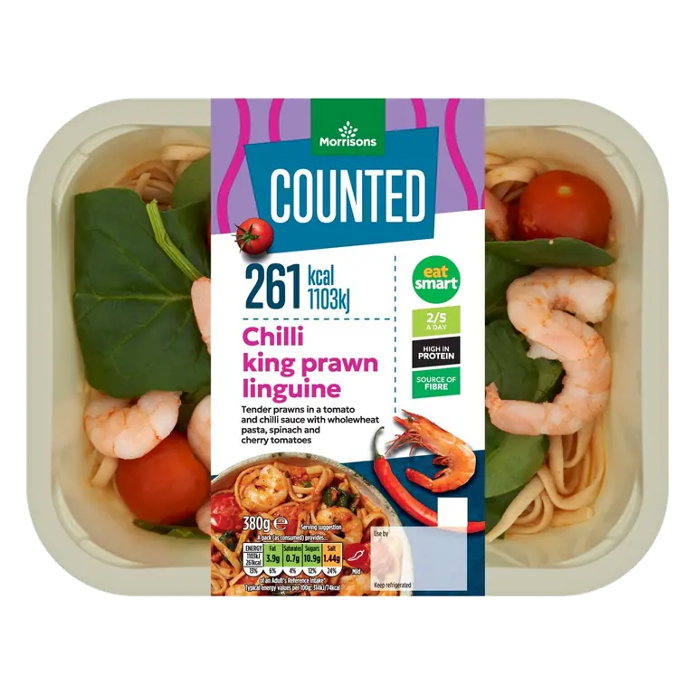 Calorie Counted King Prawn Linguine 380g