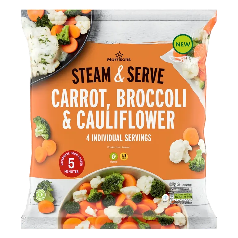 Carrot, Broccoli And Cauliflower Steam Bag
