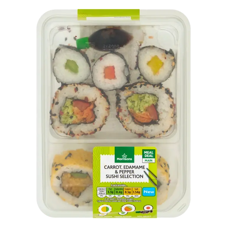 Carrot, Edamame & Pepper Sushi Selection