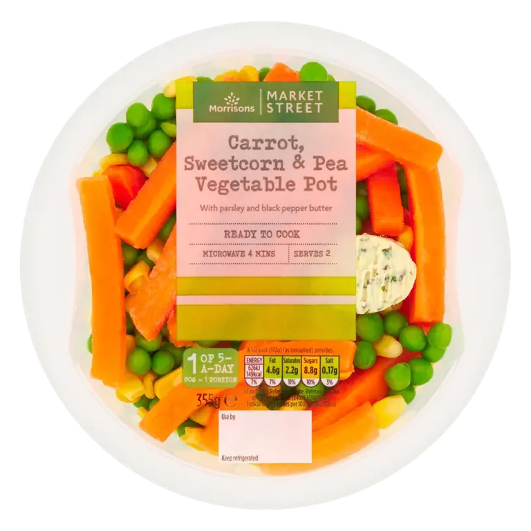 Carrot Sweetcorn & Peas Layered Vegetables
