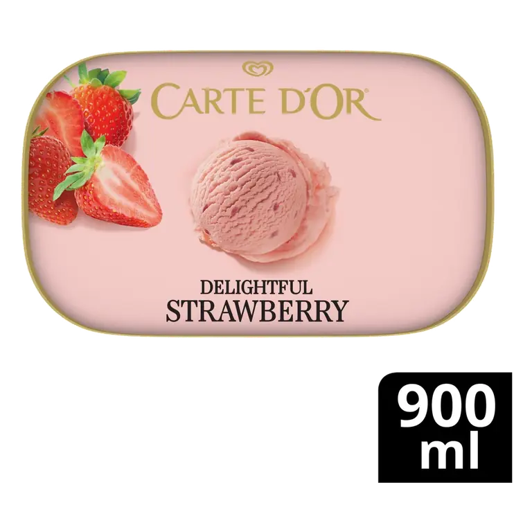Carte D'Or Delightful Strawberry Ice Cream Tub 900ml