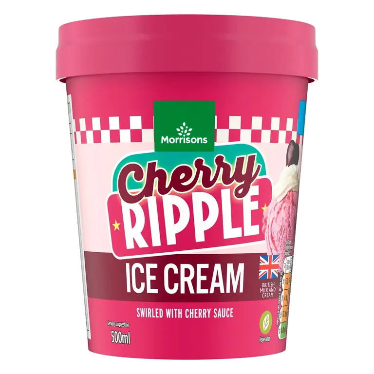 Cherry Ripple Ice Cream 500ml
