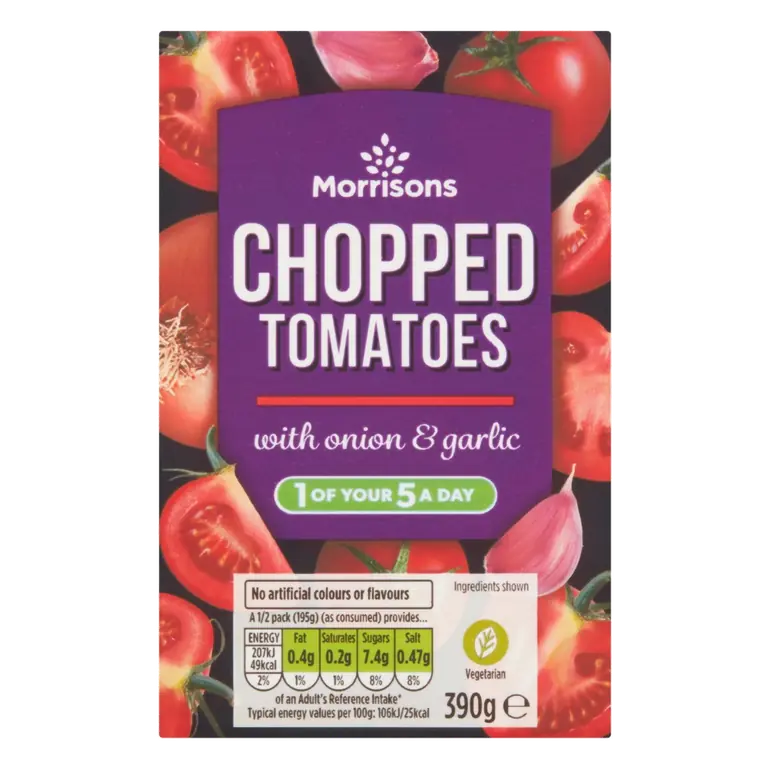 Chopped Tomatoes with Garlic & Onion (390g)