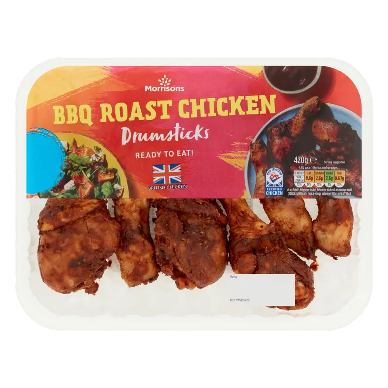 Cooked BBQ Roast Chicken Drumsticks 420g