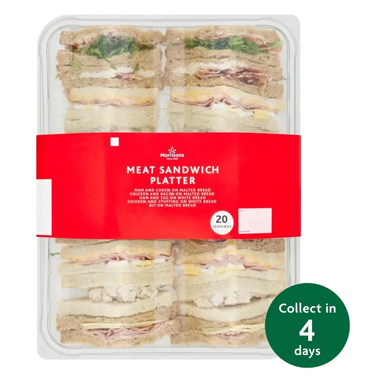 Cooked Meat Sandwich Platter 20 Pieces - Eat On Same Day