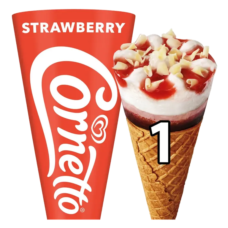 Cornetto Strawberry Ice Cream Cone 120ml