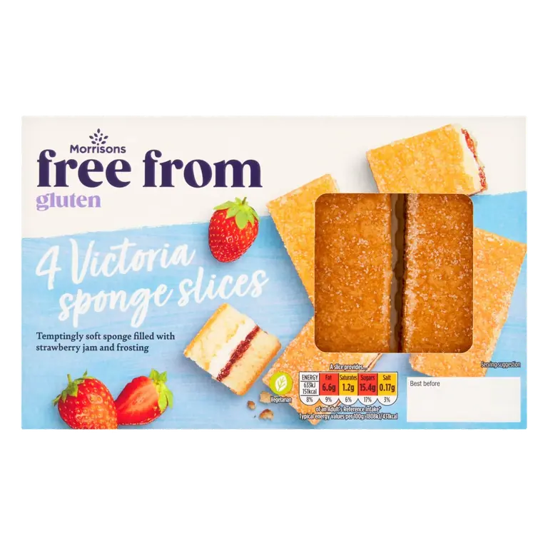 Free From Gluten 4 Victoria Sponge Slices 116g