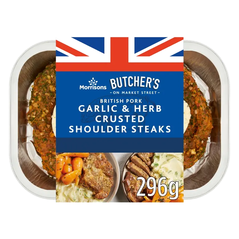 Garlic And Herb Pork Shoulder Steaks 296g