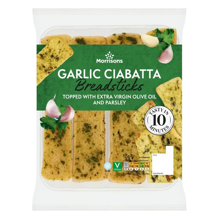 Garlic Ciabatta Breadsticks 135g