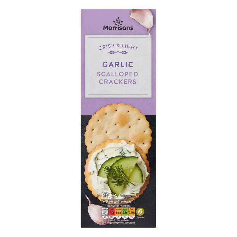 Garlic Scalloped Crackers