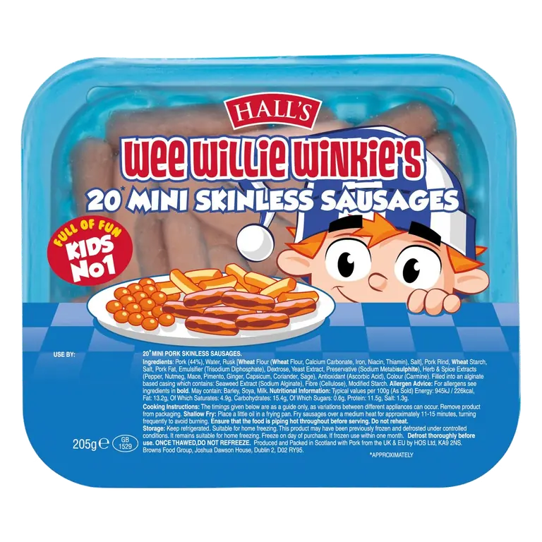 Halls 20 Mini Skin Less Sausages