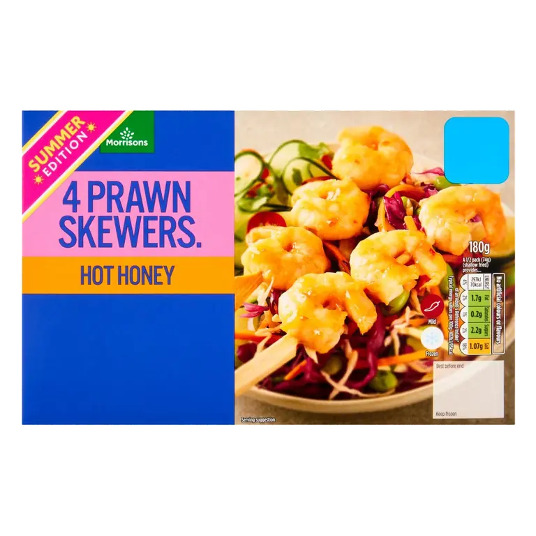 Hot Honey Prawn Skewers