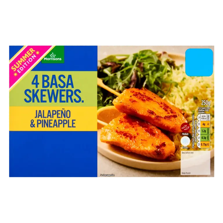 Jalapeno And Pineapple Basa Skewers 250g