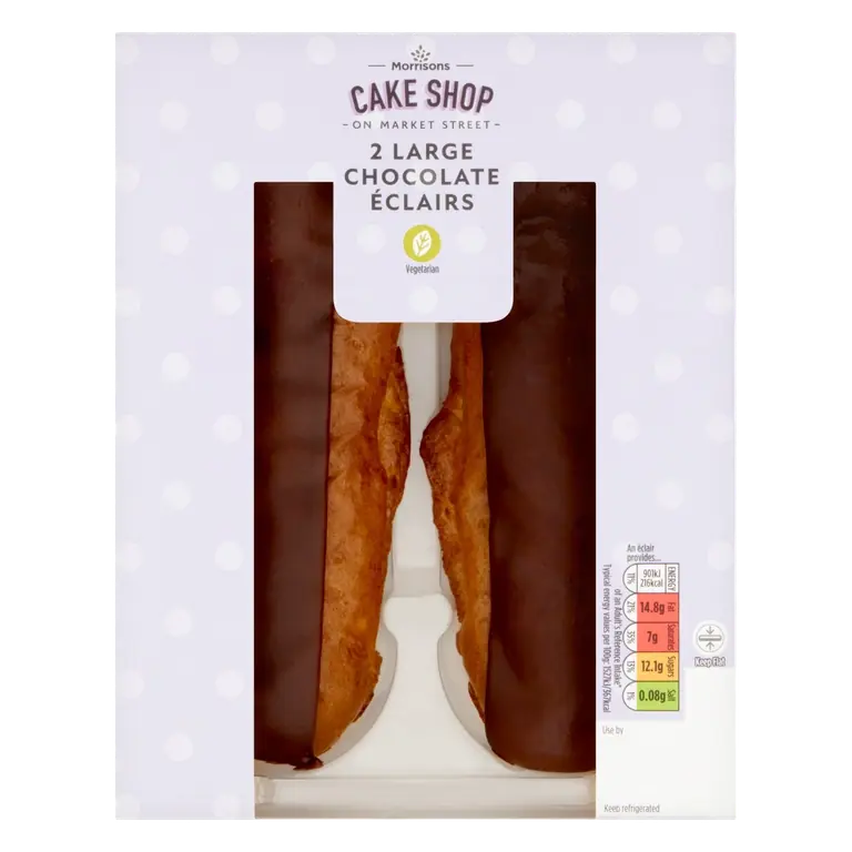 Large Chocolate Eclairs 2 Pack