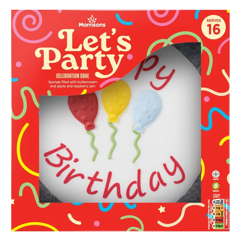 Let's Party Celebration Cake Serves 16