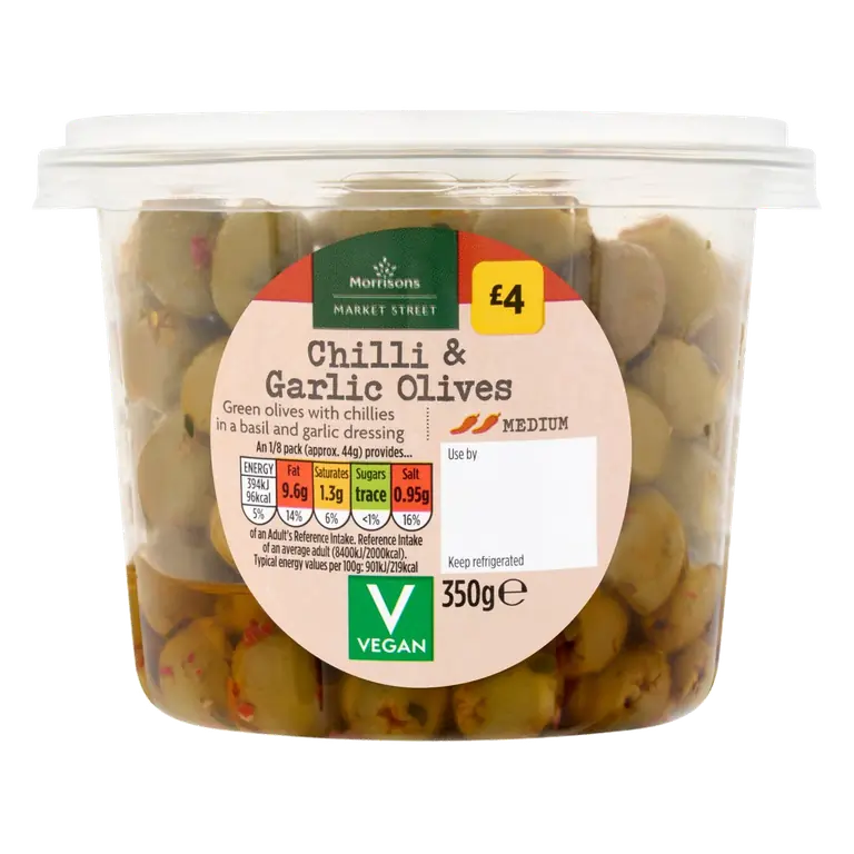 Market Street Deli Chilli & Garlic Olives
