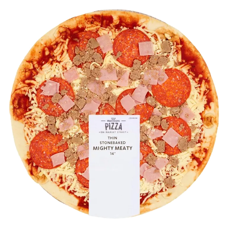 Market Street Mighty Meaty Thin Stonebaked 14" Pizza