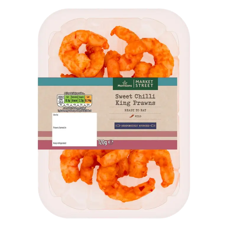 Market Street Sweet Chilli Marinated King Prawns 120G