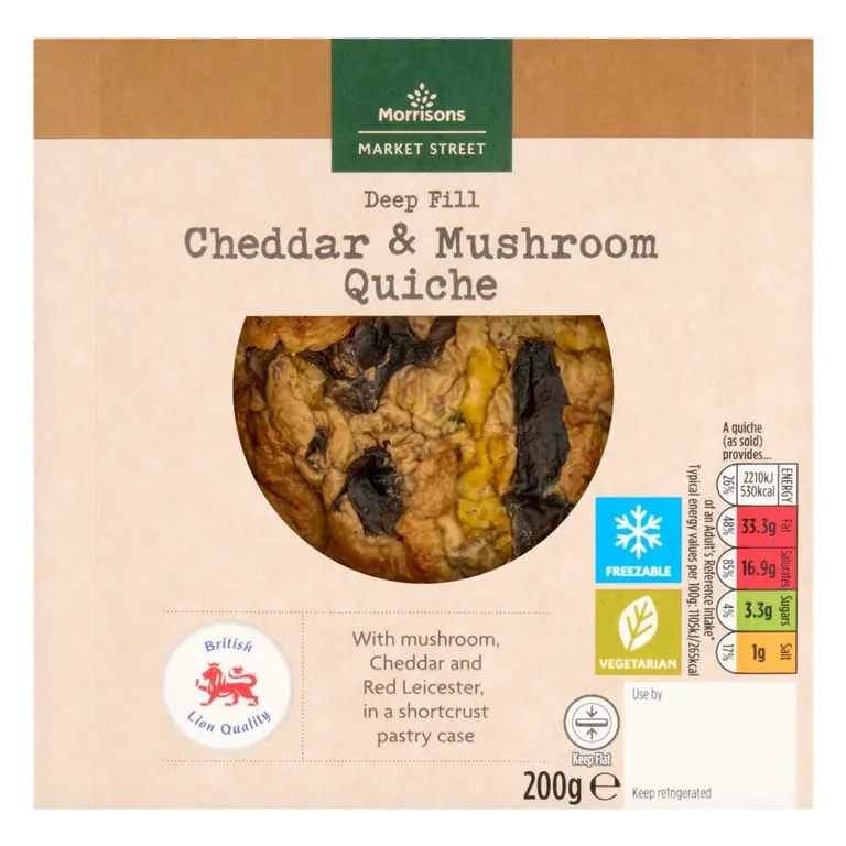 Mushroom And Cheddar Quiche