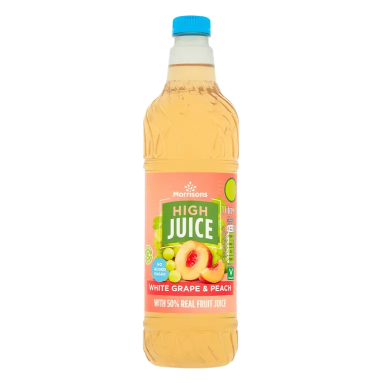 No Added Sugar High Juice White Grape & Peach 1 L