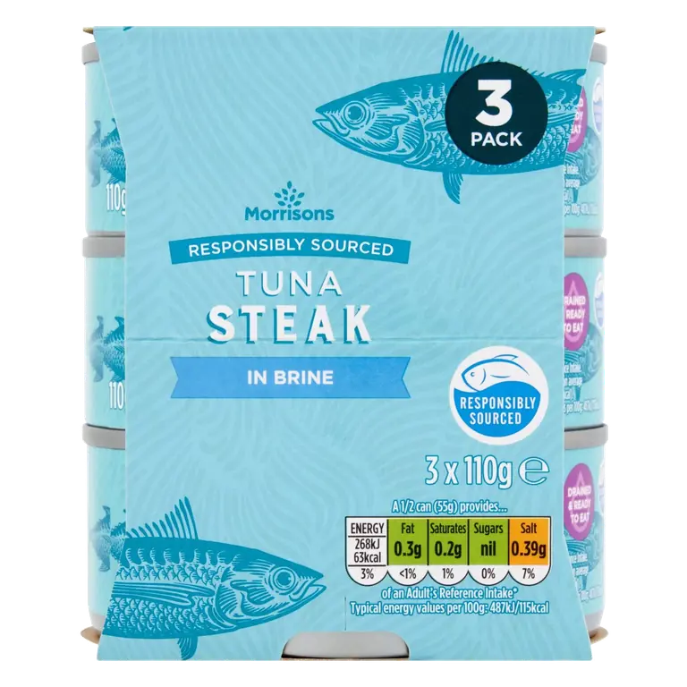 No Drain Tuna Steak In A Little Brine (3x110g)