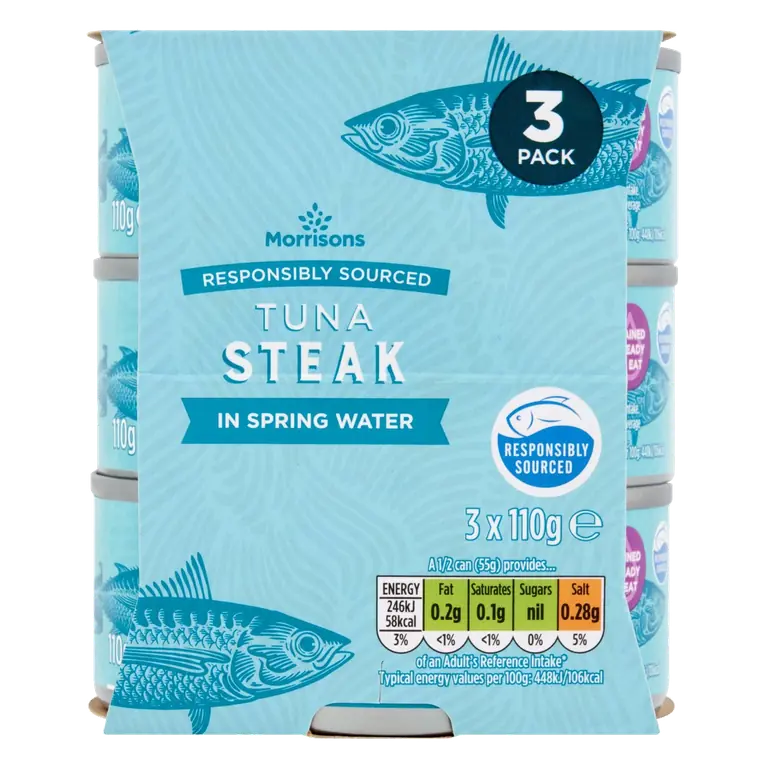 No Drain Tuna Steak In A Little Spring Water (3x110g)