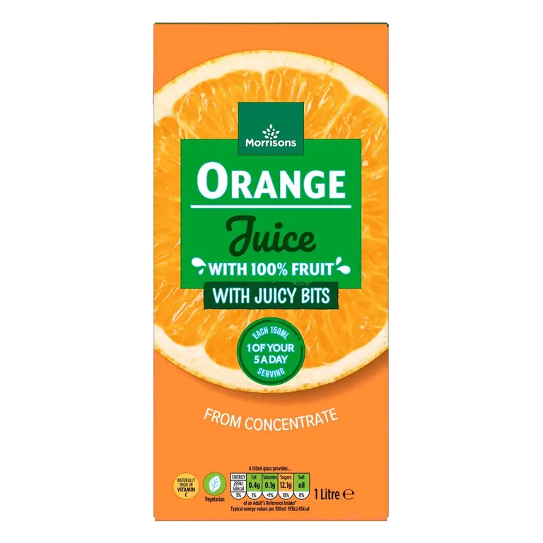 Orange Juice with Bits From Concentrate