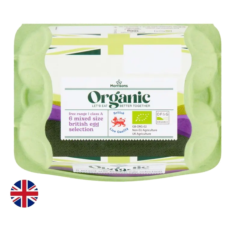 Organic 6 Mixed Size British Egg Selection