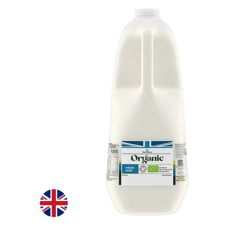 Organic British Whole Milk 4 Pints