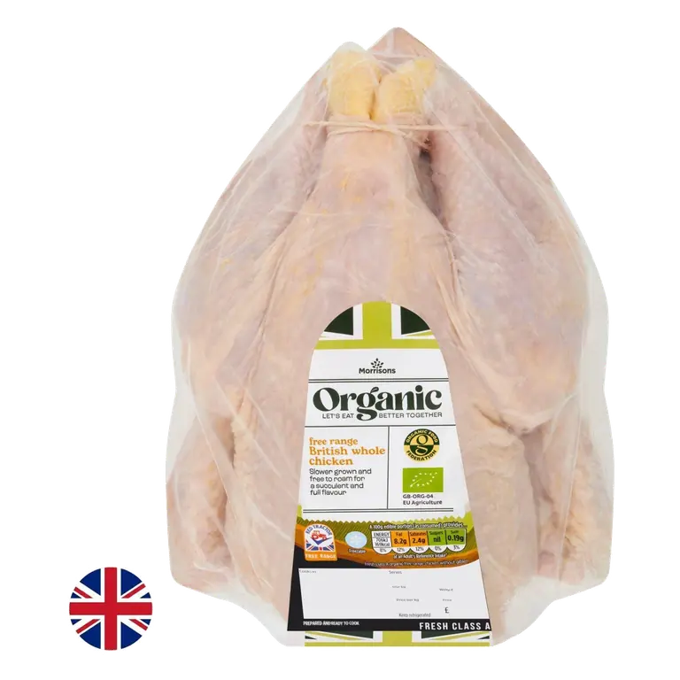 Morrisons British Organic Whole Chicken 2.2kg