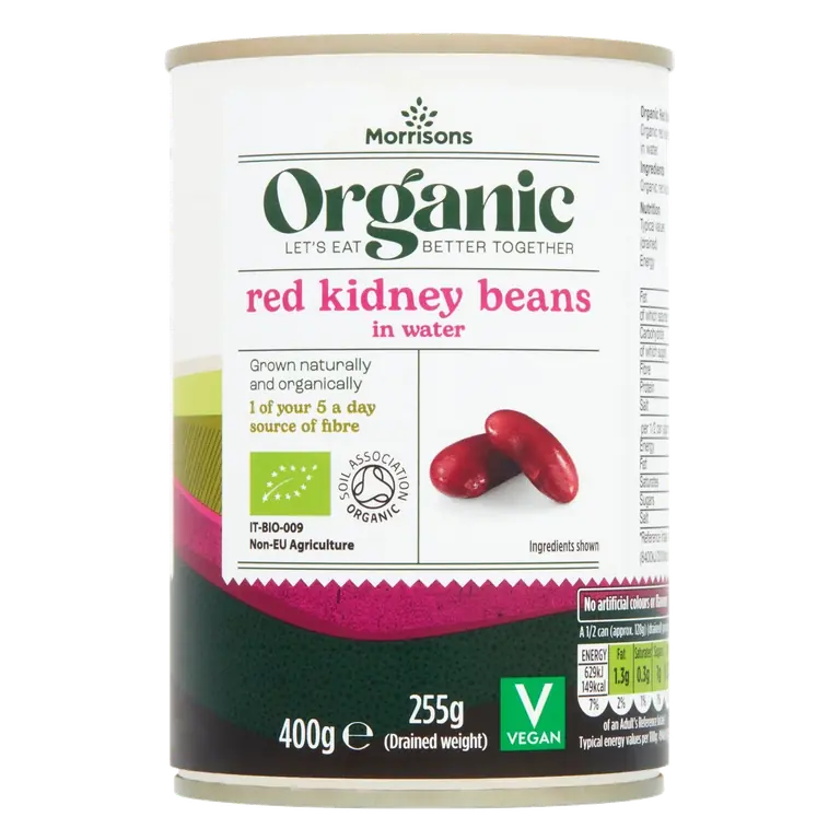 Organic Red Kidney Beans In Water 400g
