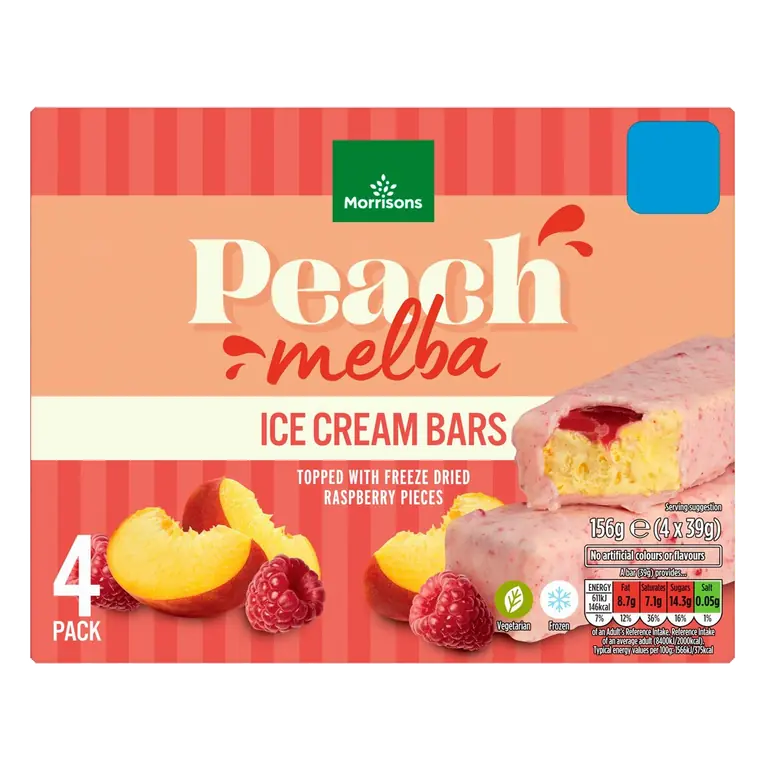 Peach Melba Ice Cream Bars