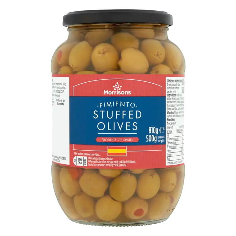 Pimento Stuffed Green Olives In Brine (820g)