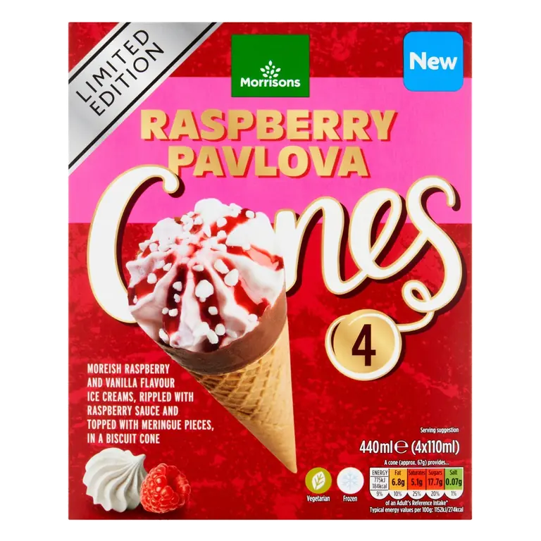 Raspberry Pavlova Ice Cream Cone