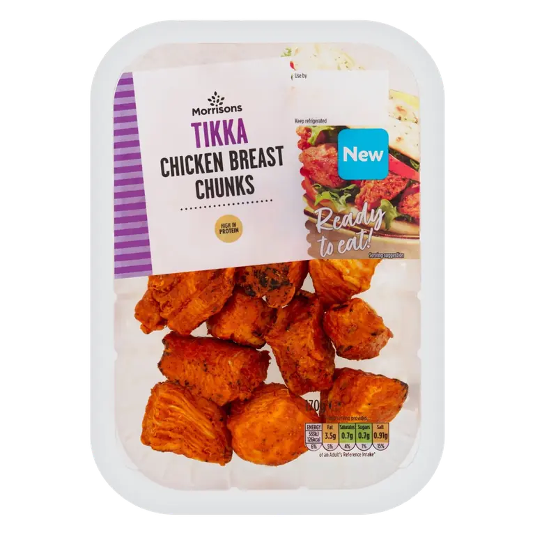 Ready To Eat Cooked Chicken Tandoori Breast Chunks 170g