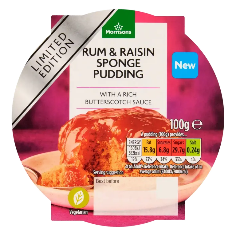 Rum & Raisin Sponge 100G
