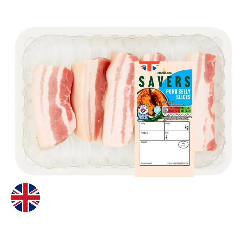 Savers British Pork Belly Slices 400g