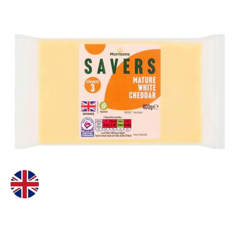 Morrisons British Savers Mature White Cheddar 400g
