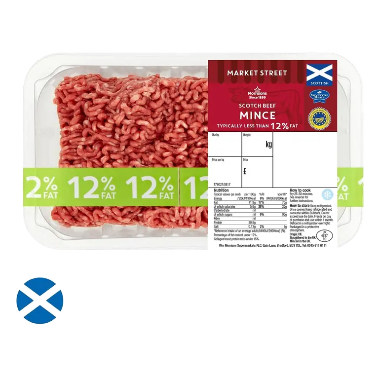 Scotch Beef Mince 12% Fat 500g