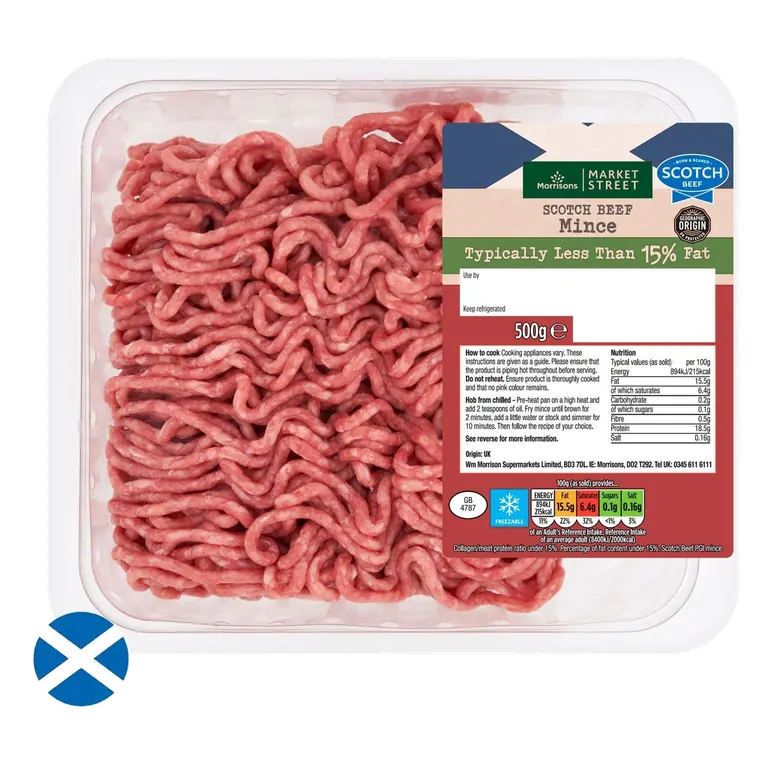 Scotch Beef Mince 15% Fat 500g
