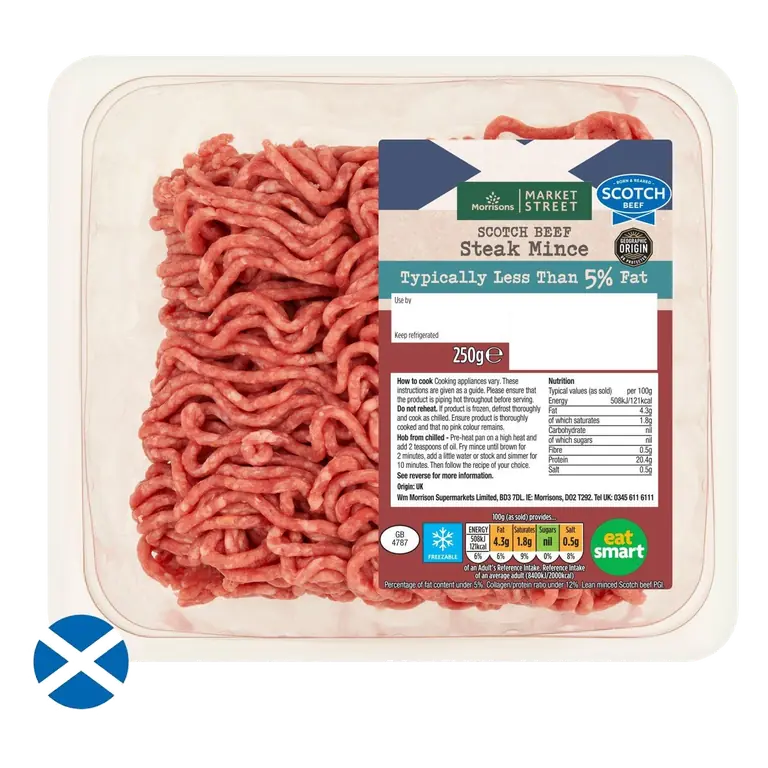 Scotch Beef Mince Steak 5% Fat 250g