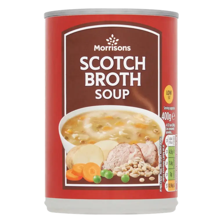 Scotch Broth Soup with Mutton, Onions, Carrots & Peas