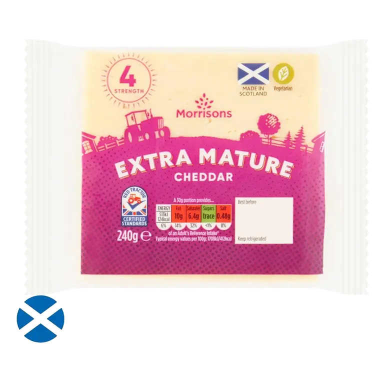 Scottish Extra Mature White Cheddar 240g