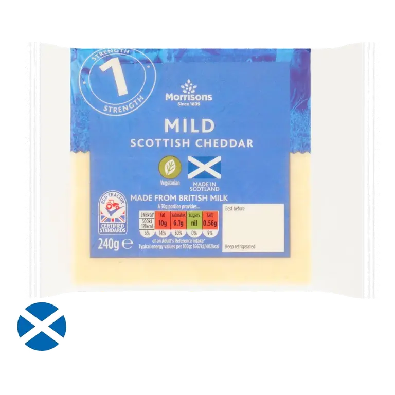Scottish Mild White Cheddar 240g