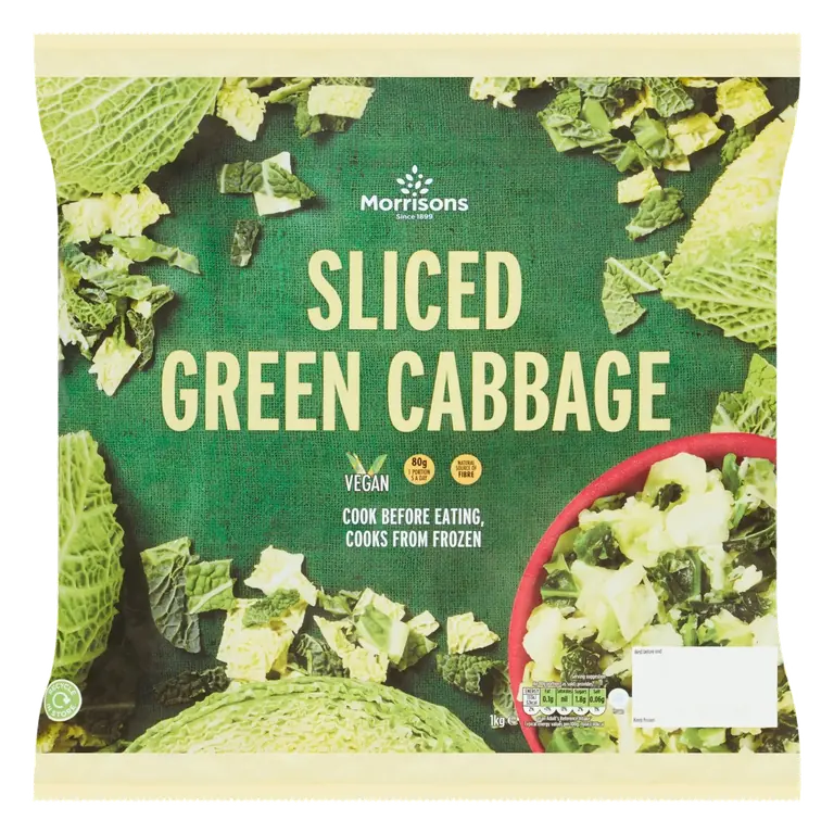 Sliced Green Cabbage 1kg