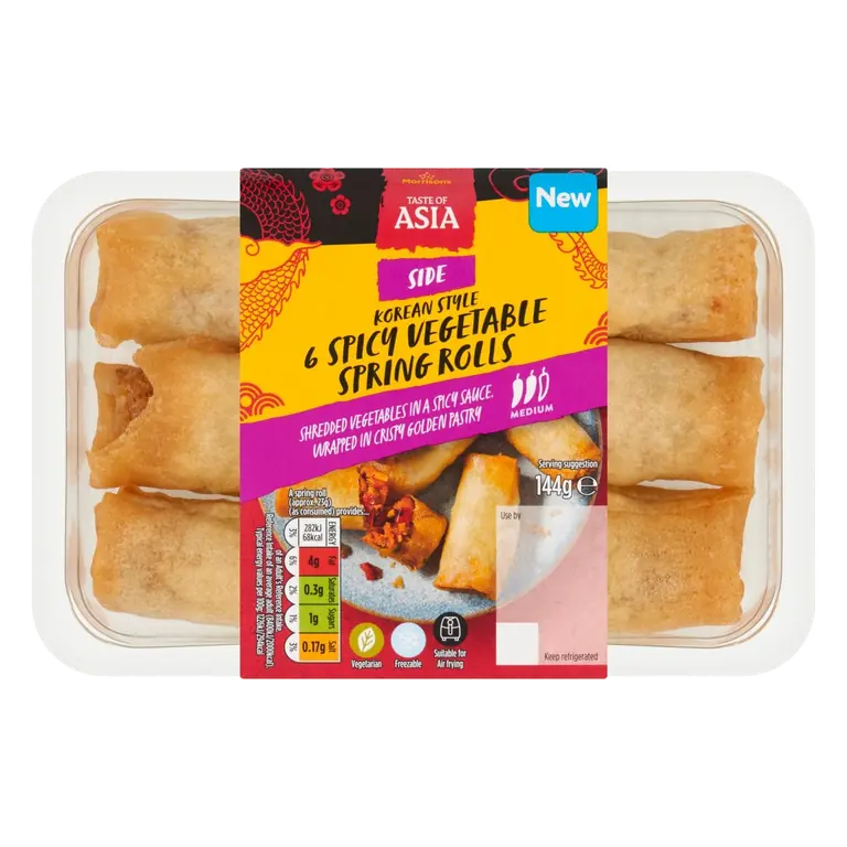 Spicy Korean Vegetable Spring Rolls