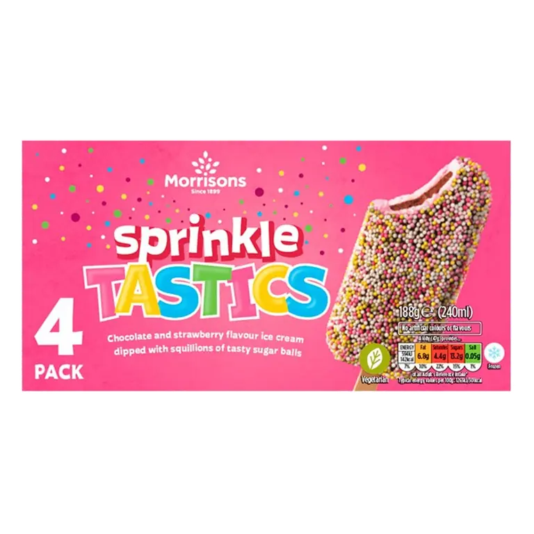 Sprinkle Tastics Ice Lollies 4 Pack